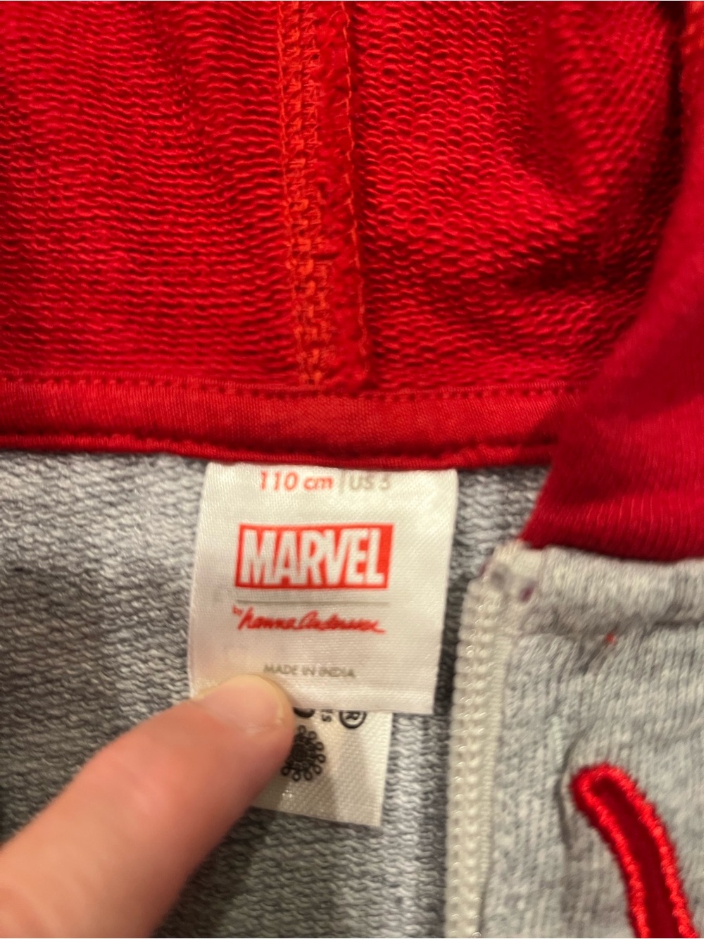 Hanna Andersson Gray, Red & Blue Spiderman Zip Hoodie - Picture 3 of 7